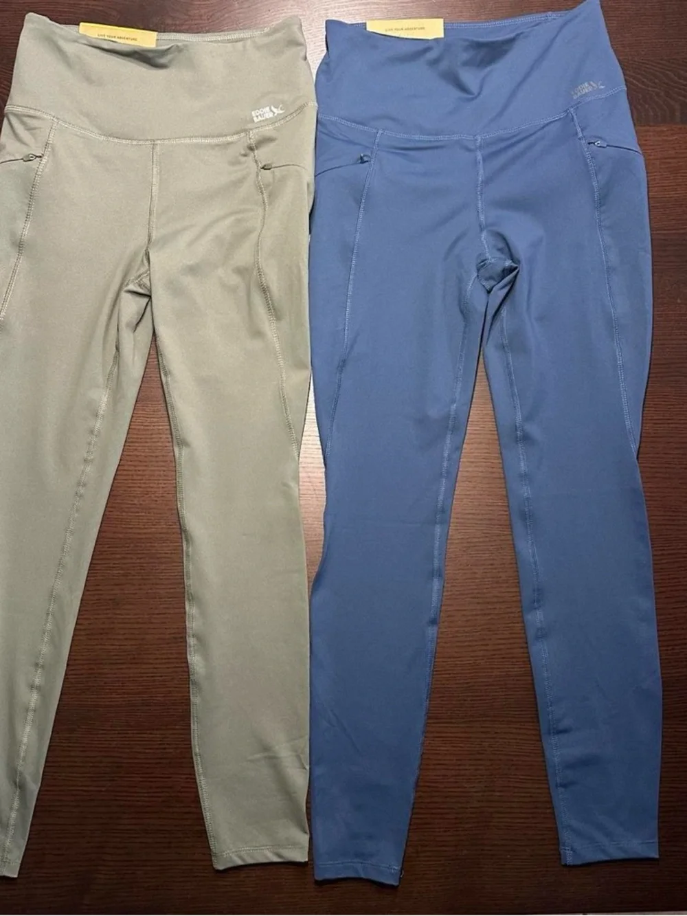 Eddie Bauer Active Leggings - Olive Green & Navy Blue Women’s Small - Picture 3 of 8